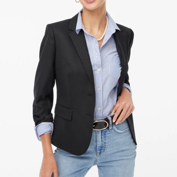 NEW J. Crew black one button blazer jacket 0